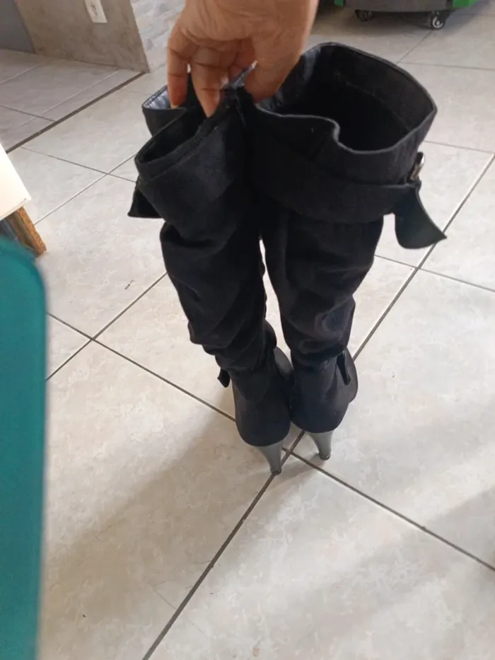 Bottes hautes daim noir 40 Bonprix - photo numéro 2