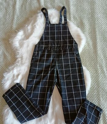Salopette noir carreaux chic 10 ans