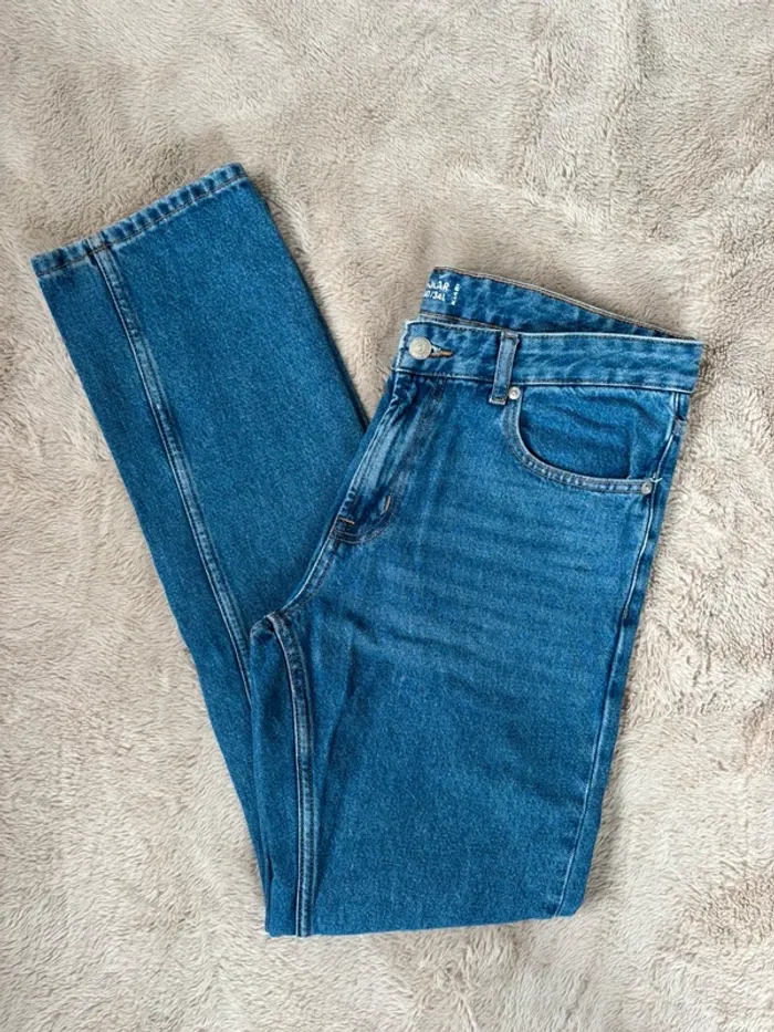 jean bleu coupe droite