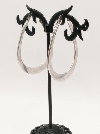 Orecchini cerchio ovalizzato argento 925