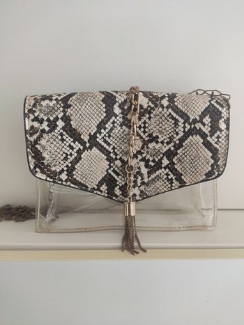 Sac transparent panthère doré