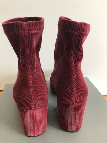 Bottines velours et cuir bordeaux Minelli