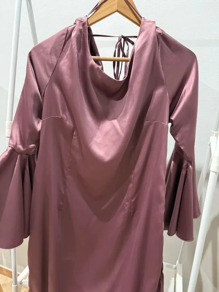 Robe de soirée à volants en satin/ vestido fiesta satinado volantes - photo numéro 2