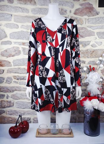 Robe baroque art abstrait rouge noir et dorée Femme taille 54 marque Missguided 🌺