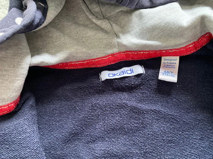 Veste bleu à capuche Okaidi - 6 ans - photo numéro 3