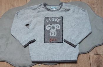 Pull chaud gris obaibi "i love fall" 3 ans en très bon état
