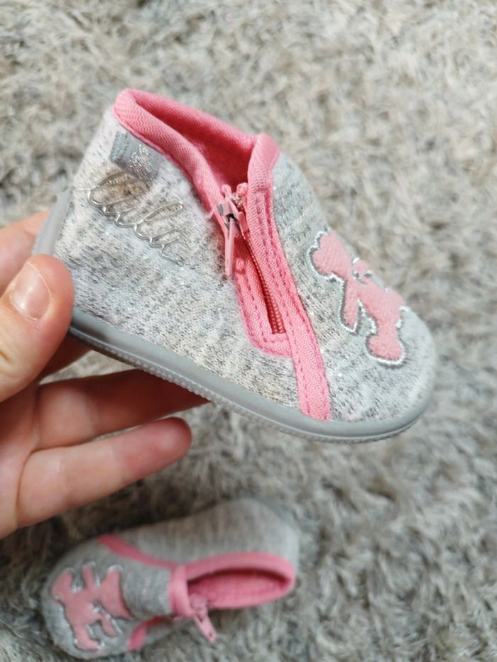 Chausson à fermeture éclair gris et rose Lulu castagnette pointure 18 - photo numéro 4
