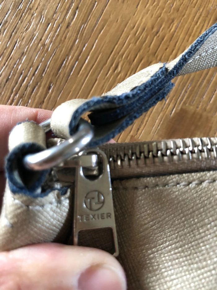 Sac à main Texier couleur beige irisé - photo numéro 7
