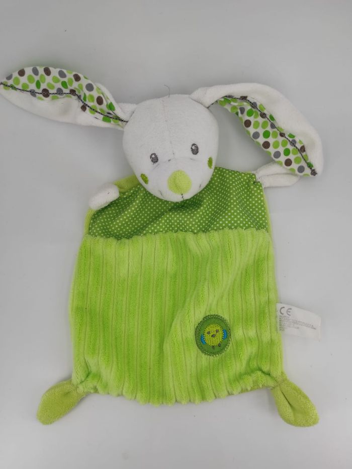 Doudou Plat Lapin Vert Nicotoy - photo numéro 3