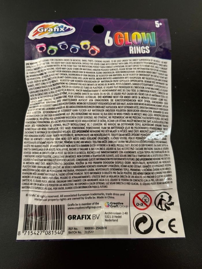 Lot 6 bagues fluorescentes - photo numéro 4