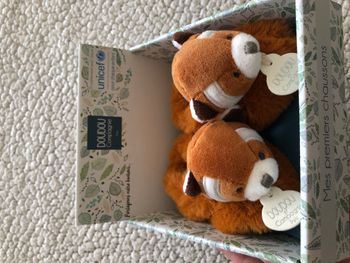 Doudou & Compagnie - chausson panda roux