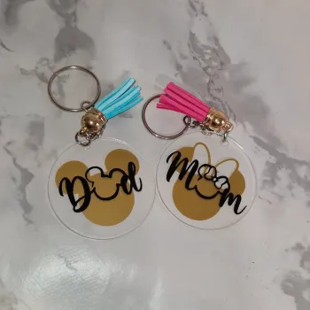 Lot de 2 Porte clés duo mom et dad disney