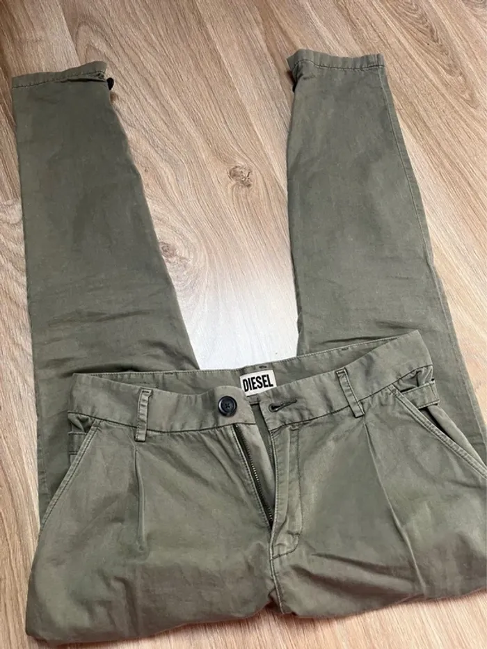 pantalon vert kaki Diesel style cargo - photo numéro 2