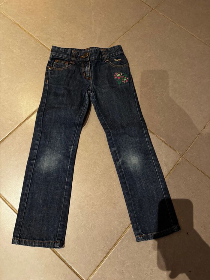 Jean / Pantalon - Kenzo Kids - Broderie étoiles sur la jambe - Bleu marine - 5 ans W