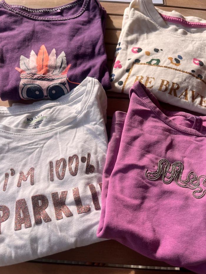 Lot teeshirt manches longues en coton 4 ans - photo numéro 2