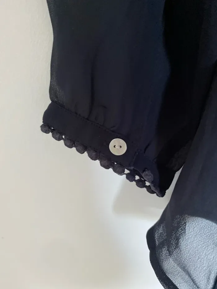 Chemise voile et dentelle bleu nuit school rag - photo numéro 7