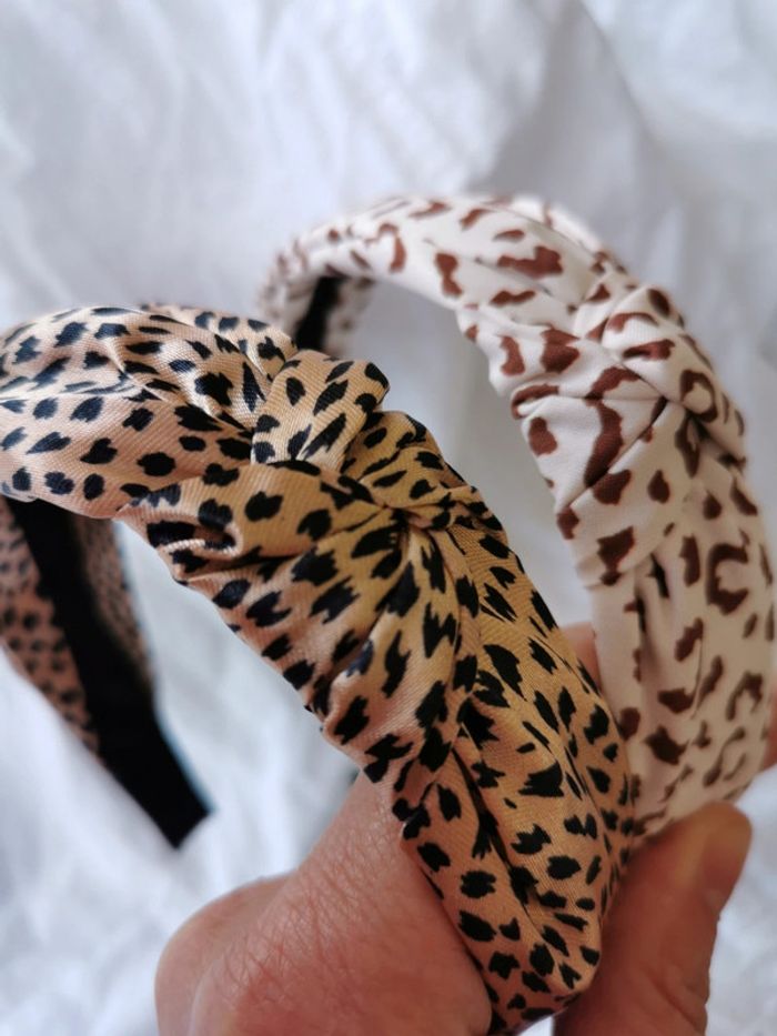 A46 Lot de 4 serre tête accessoire cheveux vintage rétro beige - photo numéro 2