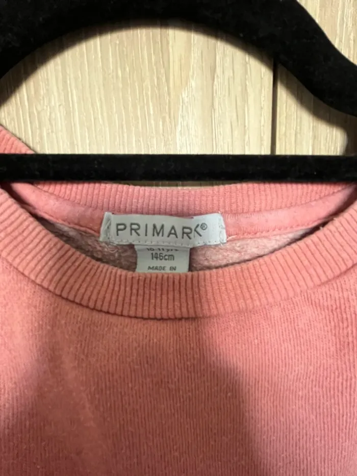 Pull rose à dégradé blanc avec écriture - photo numéro 3