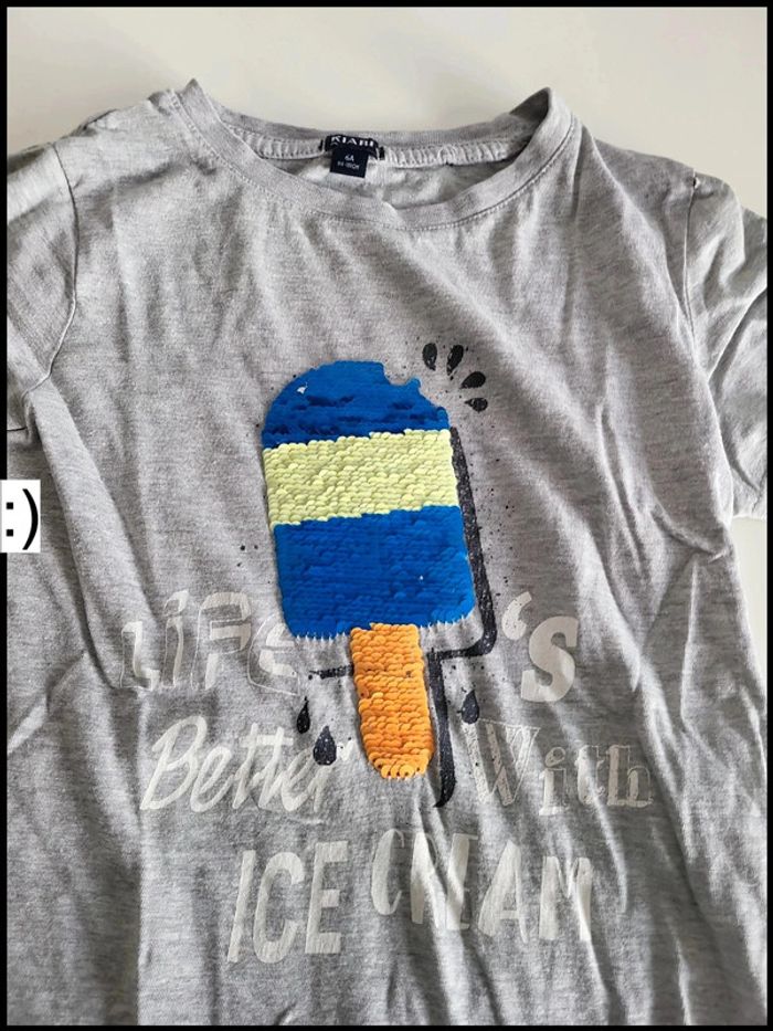 T shirt glace à sequins 6 ans - photo numéro 4
