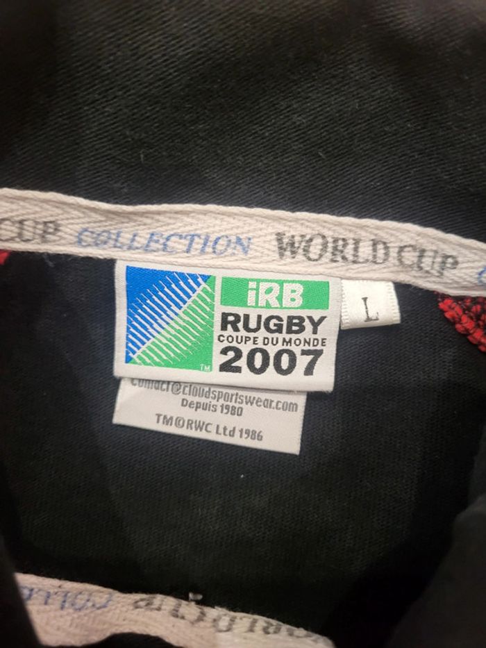 Polo manches longues long sleeve officiel Coupe du monde de rugby 2007 logos brodés - L - photo numéro 10