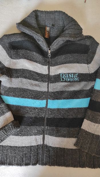 Gilet zippé à rayures