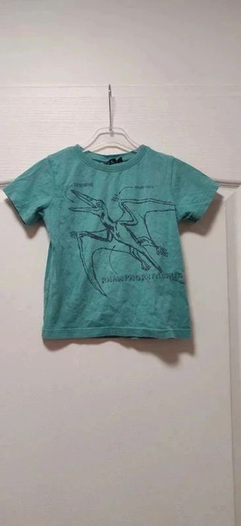 T-shirt mc vert bleu dinosaure NKY 4 ans