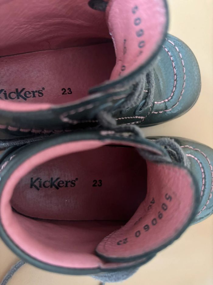 Bottines Kickers Billista Verni gris / Rose 23 - photo numéro 8