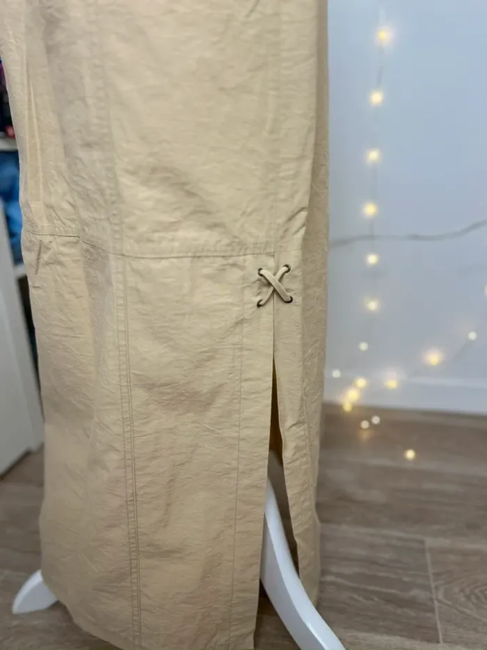 jupe longue vintage beige droite taille M - photo numéro 3