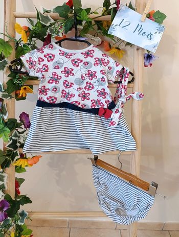 Robe avec bandeau et bloomer 12mois