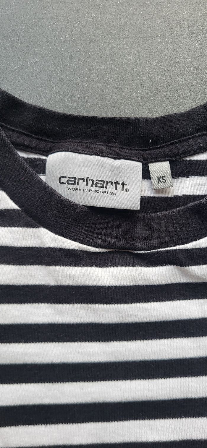 T-Shirt Carhartt - Marinière blanc / noir - photo numéro 4