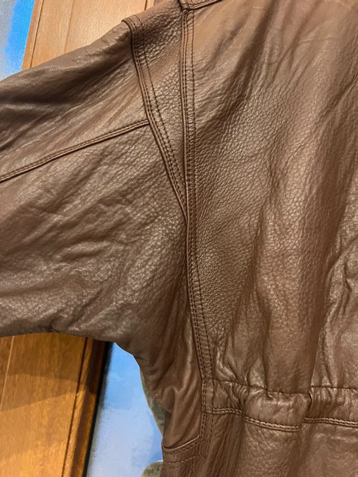 Manteau blouson veste cuir vintage taille L marque Heitorn - photo numéro 19