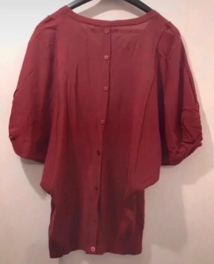 Haut femme camaïeu été demie manche Bordeaux taille XL - photo numéro 2