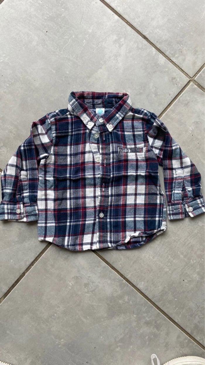 Chemise à carreaux bleue