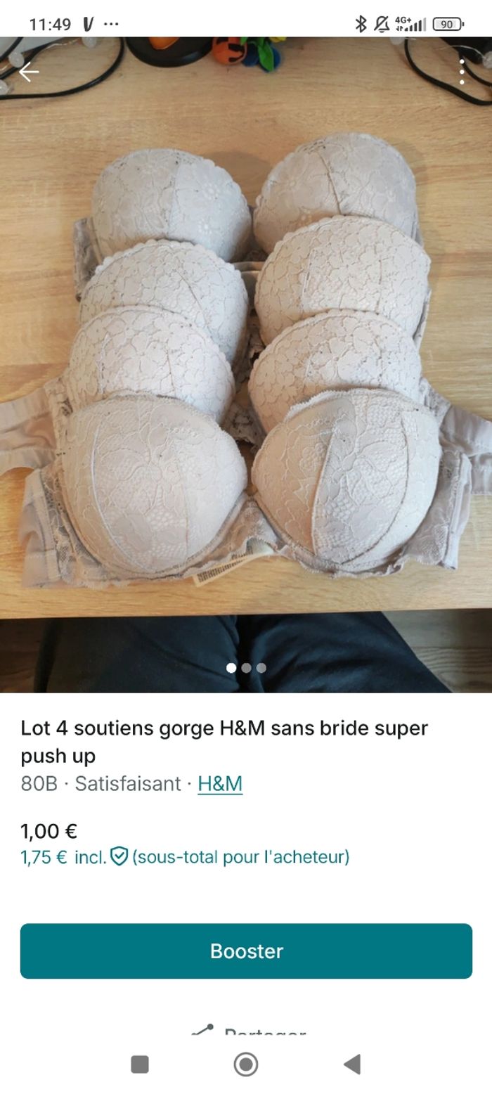 Lot 4 soutiens gorges H&M super push up