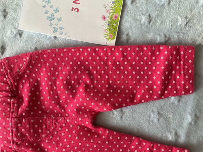 legging long fuchsia à pois blanc 3 mois boite à malices taille élastique - photo numéro 5
