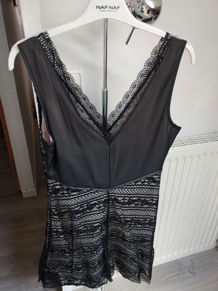 Robe Labiola Naf Naf T38 dentelle noire neuve - photo numéro 2