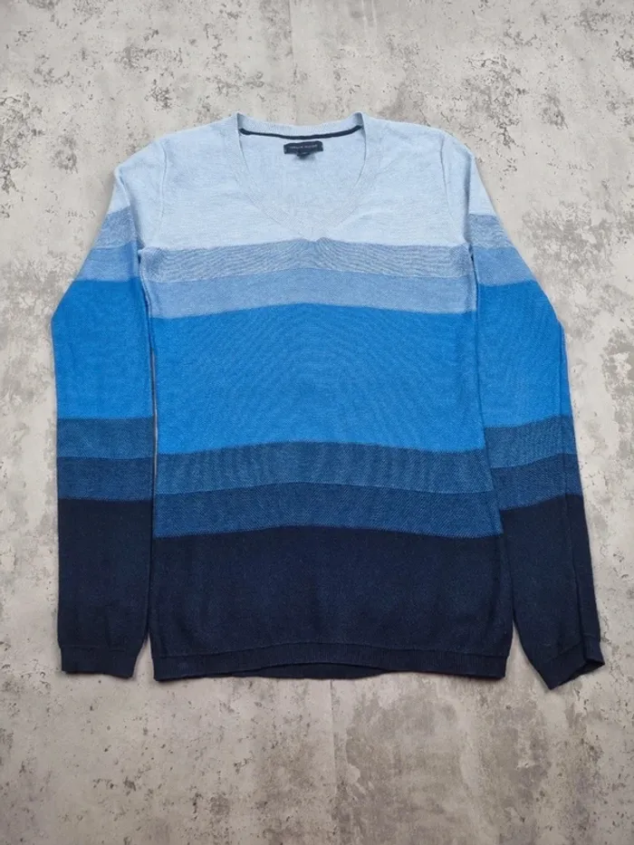 Pull col V Tommy Hilfiger dégradé de bleu, XS Femmes - photo numéro 3