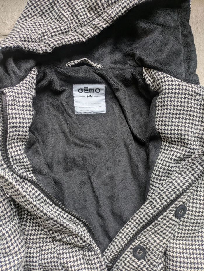 Manteau chaud noir et blanc fille 24 mois - photo numéro 2