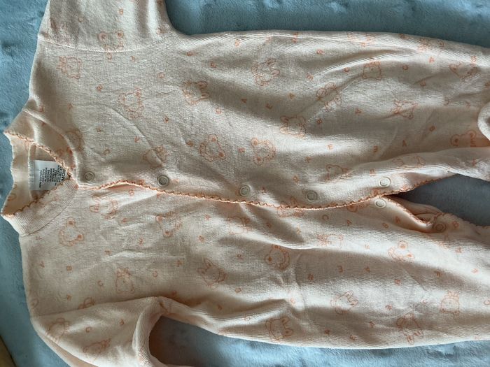 pyjama grenouillère en velours abricot à motifs ouverture devant 6 mois - photo numéro 6