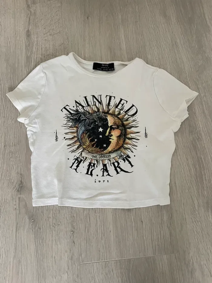 T shirt crop top soleil bershka