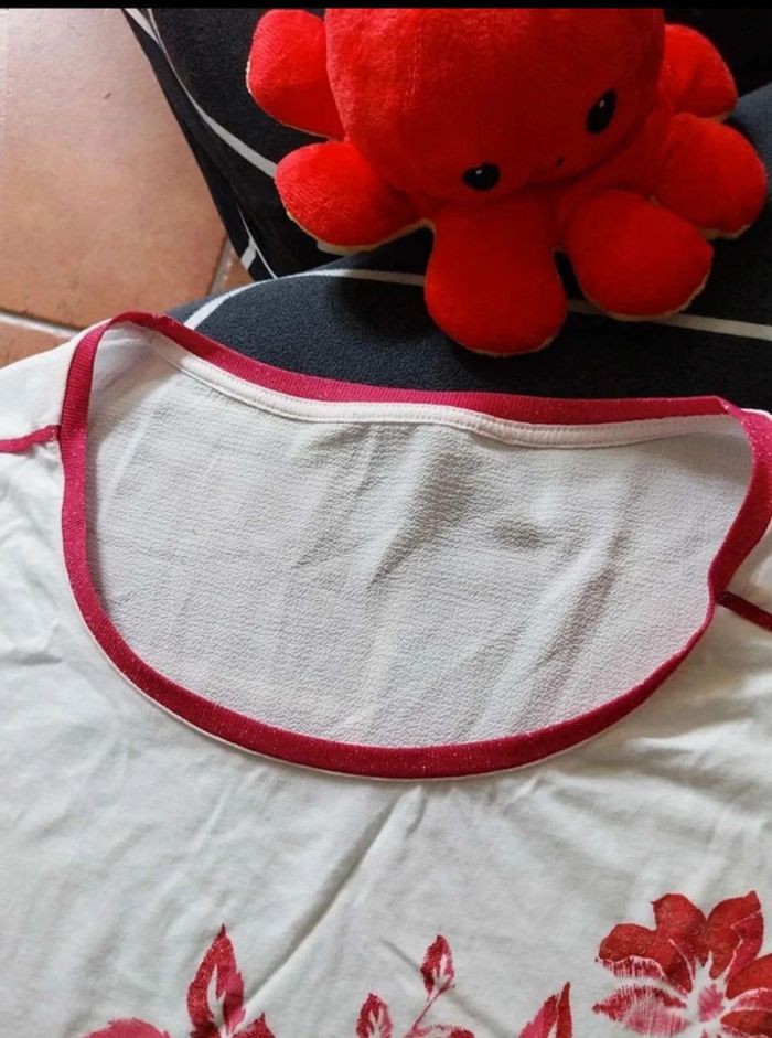 Tee shirt T46 blanc et rose - photo numéro 3