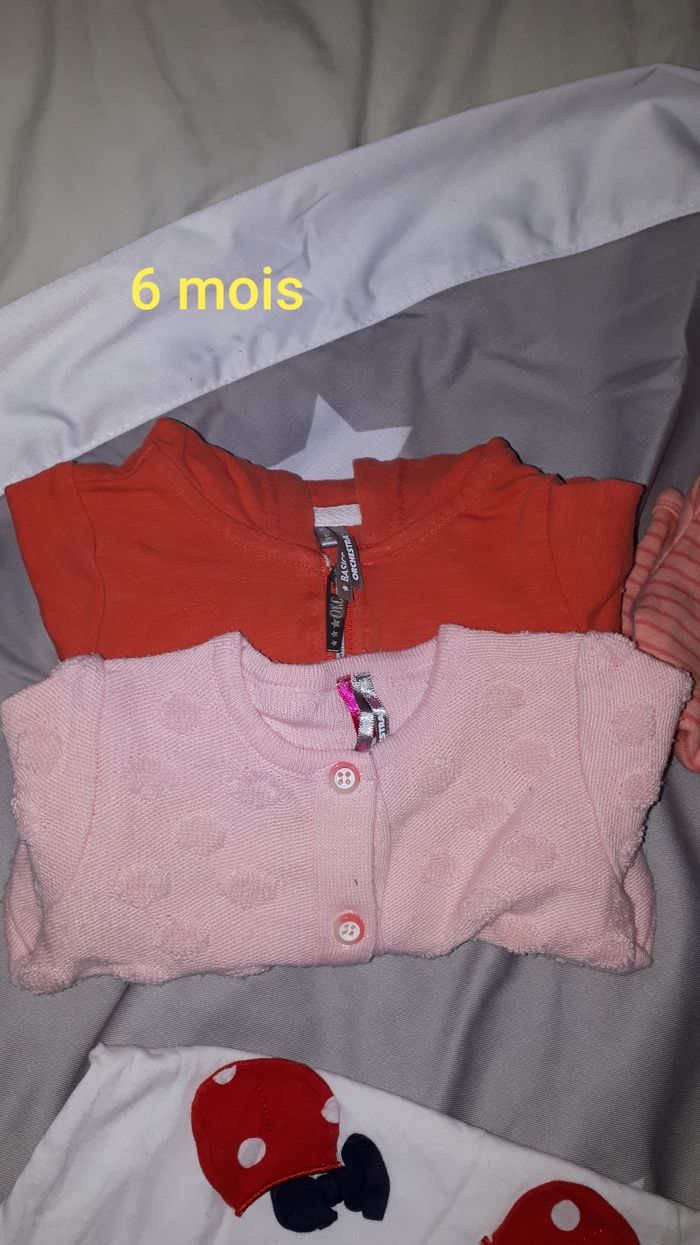 Lot 1 veste a capuche/ gilet rose marque orchestra