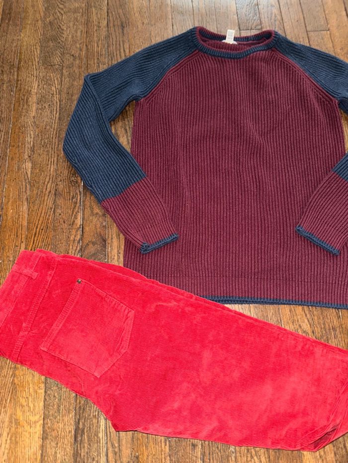 Pull okaidi et pantalon velour Monoprix  14 ans - photo numéro 2