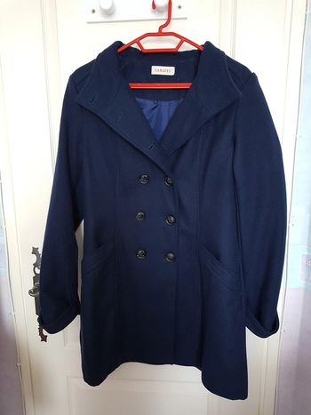 Long manteau bleu Camaieu T40