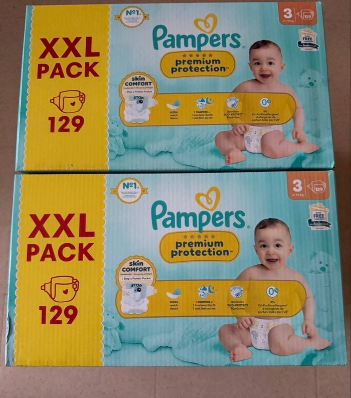 Lot de 258 couches Pampers premium protection taille 3