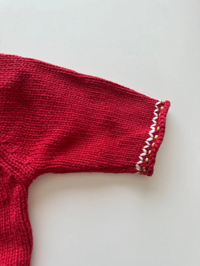 Gilet en tricot rouge - 3 mois - Sucre d’Orge - photo numéro 3