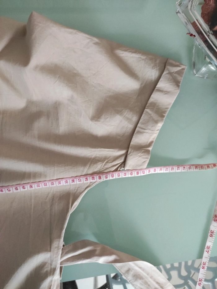 Longue robe chemise beige 100% coton shein - photo numéro 5