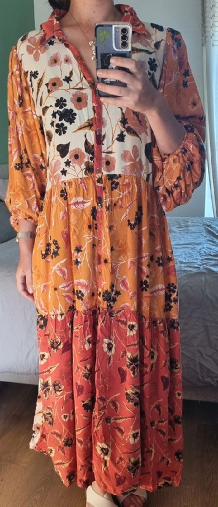Robe longue d'été motif fleuri - photo numéro 3