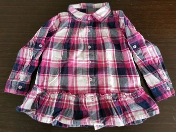 Chemise rayée rose fille 2ans