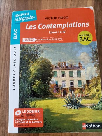 Livre bac français les contemplations Victor Hugo